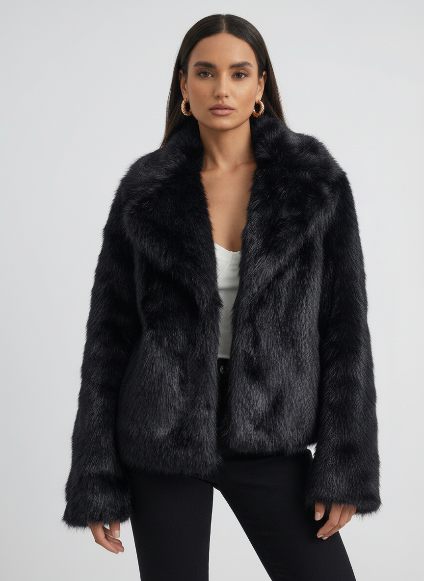 Ottavia | Chaqueta de Pelo Sintético con Cuello Chal