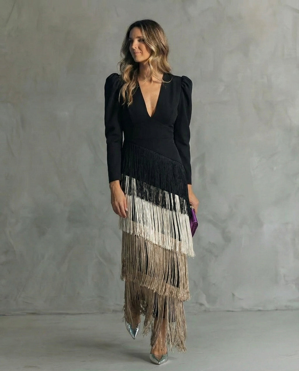 Chiara | Vestido Midi con Mangas Abullonadas
