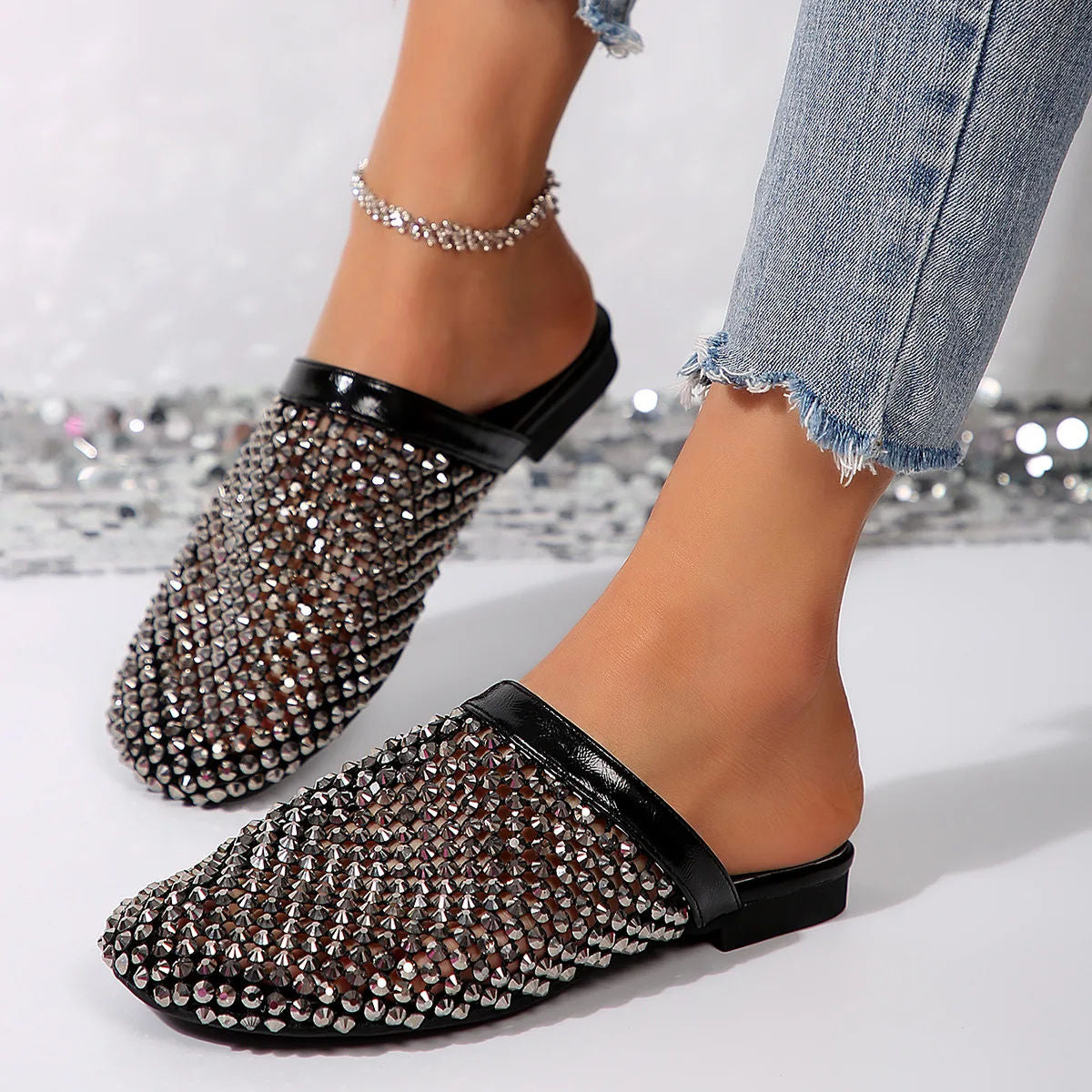 ROSENVALE™ | Sandalias con Pedrería y Punta Redonda