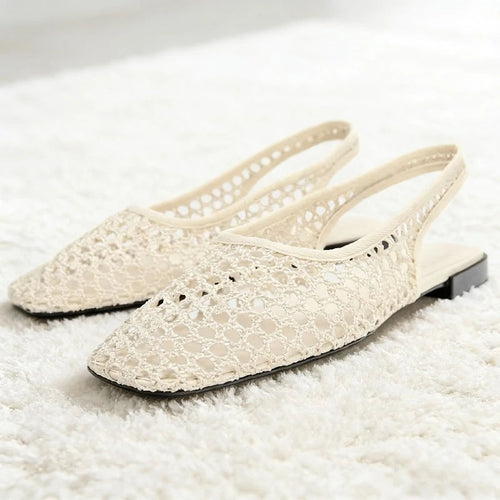ALBIONA™ | Sandalias Planas de Malla con Punta Cuadrada