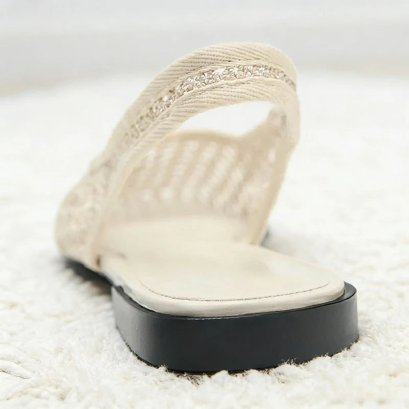 ALBIONA™ | Sandalias Planas de Malla con Punta Cuadrada