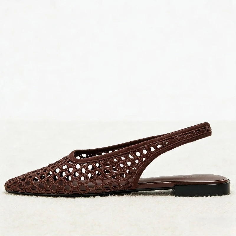 ALBIONA™ | Sandalias Planas de Malla con Punta Cuadrada