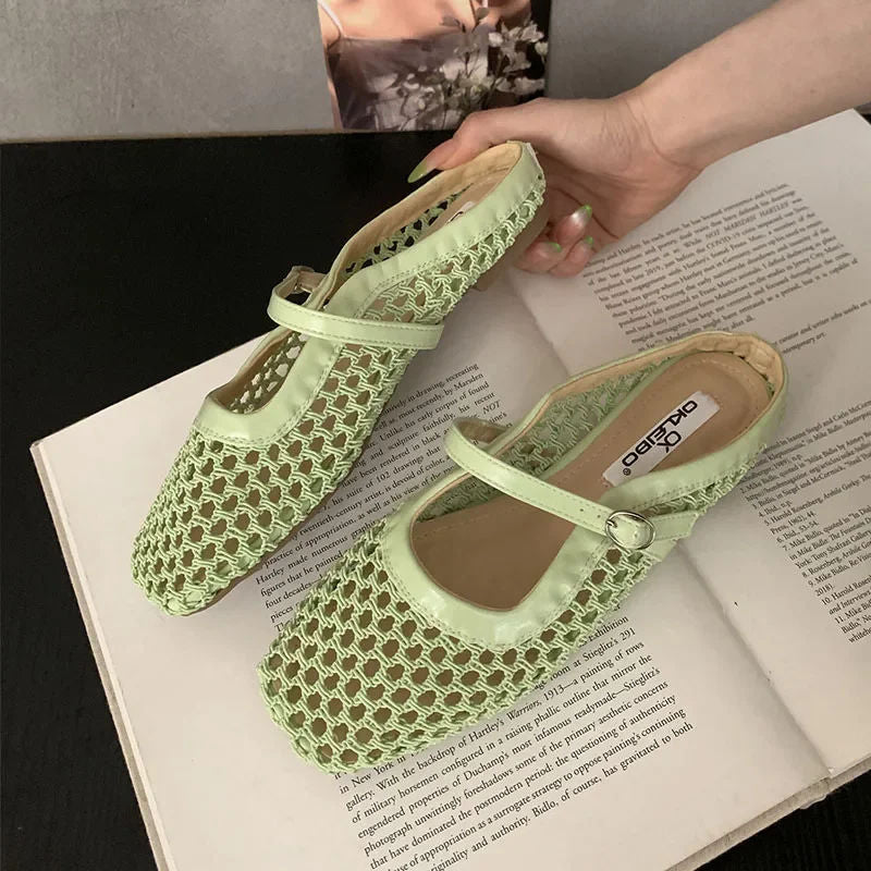 VALCENZA™ | Mules de Malla Transpirable con Hebilla