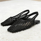 ALBIONA™ | Sandalias Planas de Malla con Punta Cuadrada