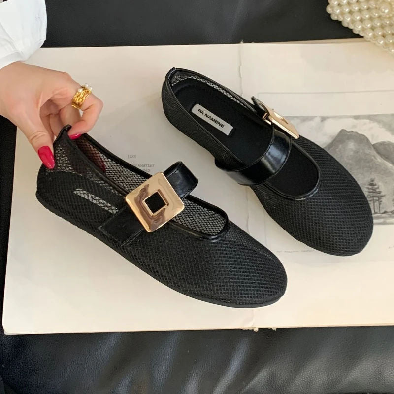 BELCOUR™ | Bailarinas de Malla Transpirables con Hebilla Metálica para Mujer