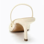 VENTORÉ™ | Sandalias de Tacón Alto con Cuentas y Malla Beige