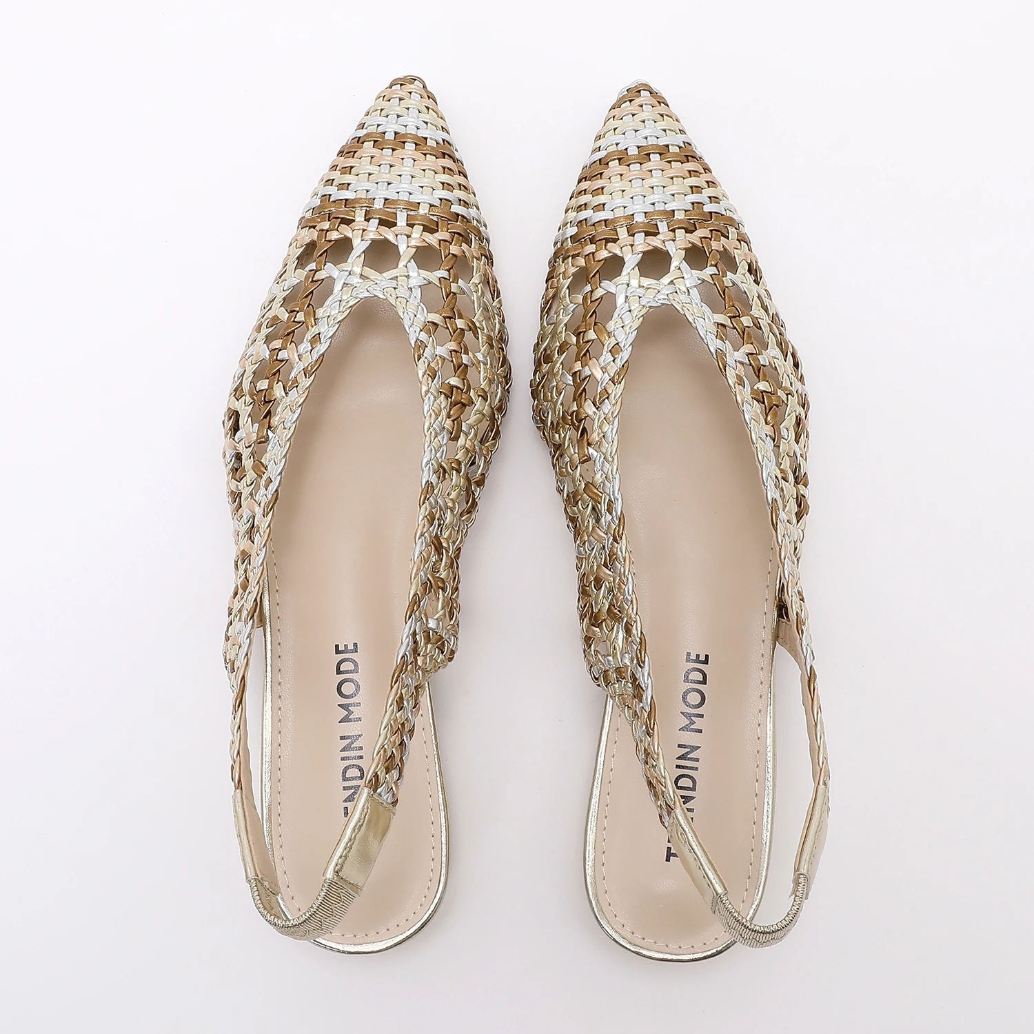 TRENDIVA™ | Sandalias Planas Trenzadas Puntiaguda