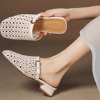 MONVETTA™ | Zapatos Retro Tejidos con Tacón de Bloque