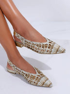 TRENDIVA™ | Sandalias Planas Trenzadas Puntiaguda