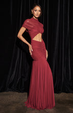 Vestido largo Jaya - Borgoña