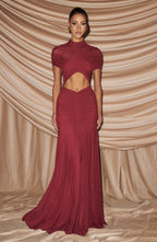 Vestido largo Jaya - Borgoña
