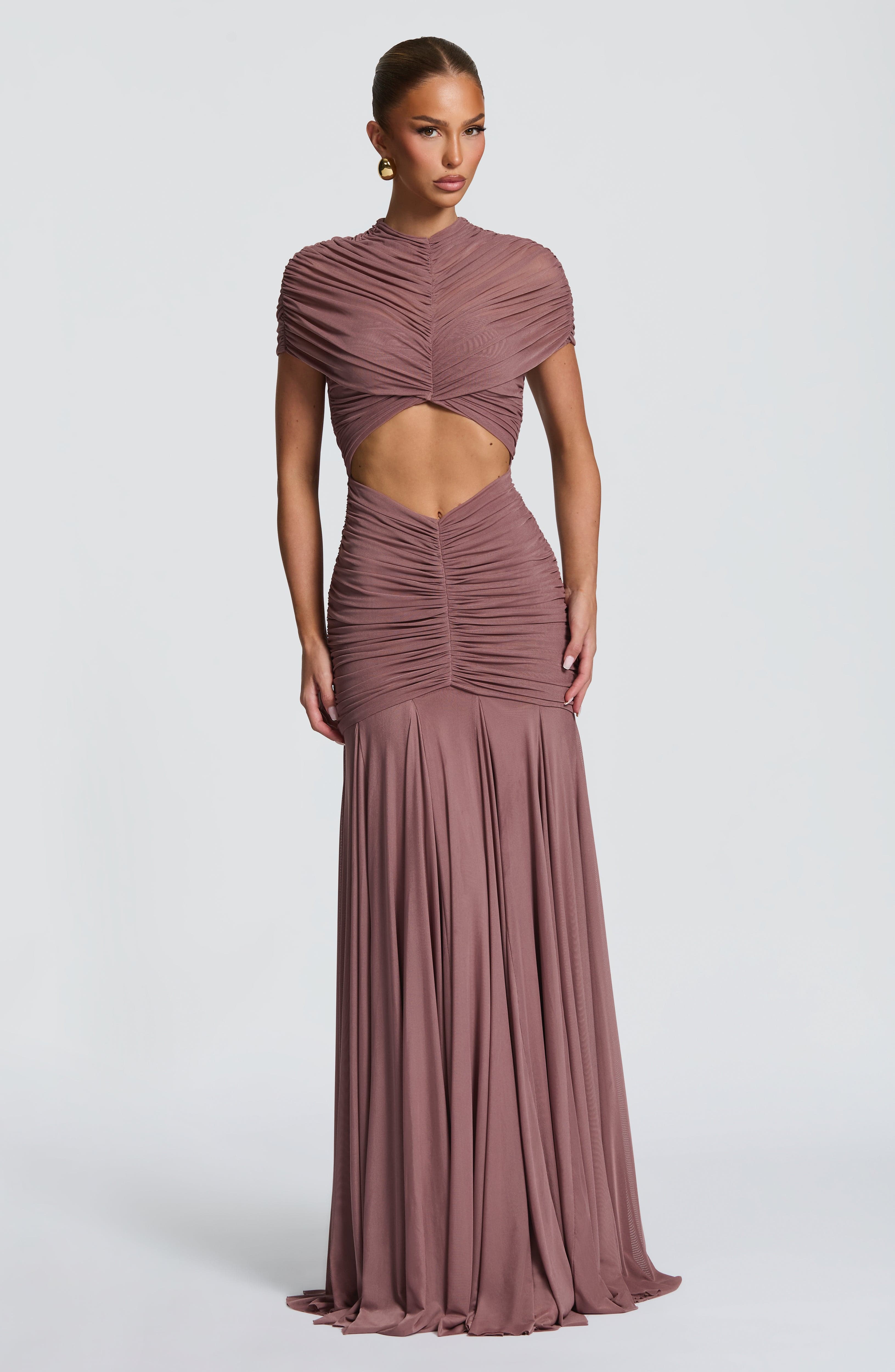 Vestido largo Jaya - Rosa empolvado
