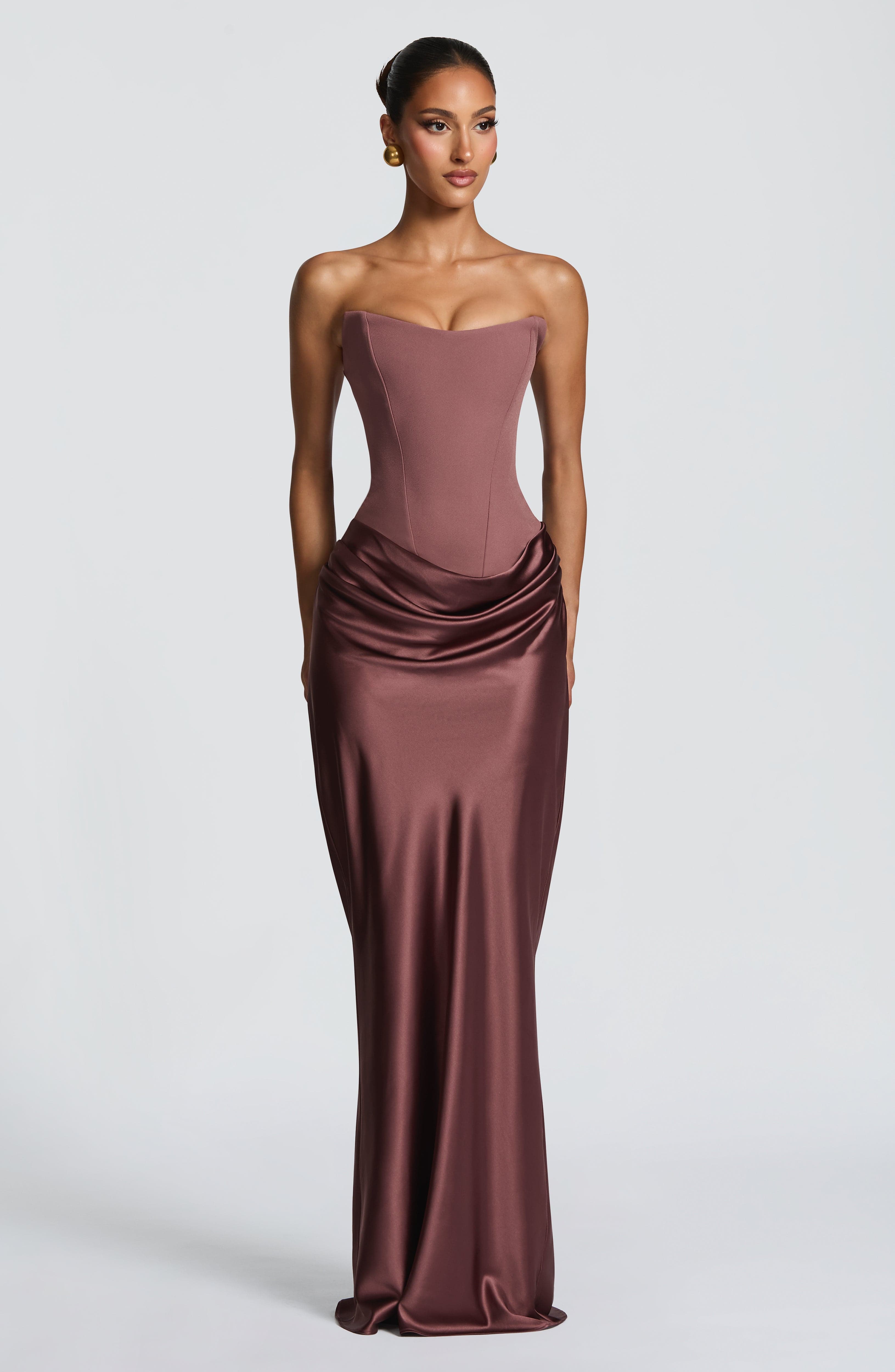 Vestido largo Maggie - Rosa empolvado