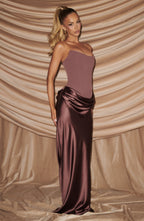 Vestido largo Maggie - Rosa empolvado