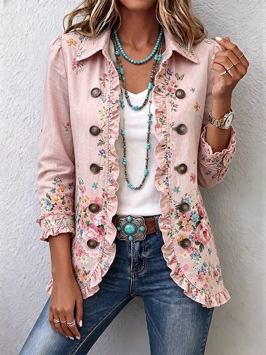 Araceli | Chaqueta Floral con Botones