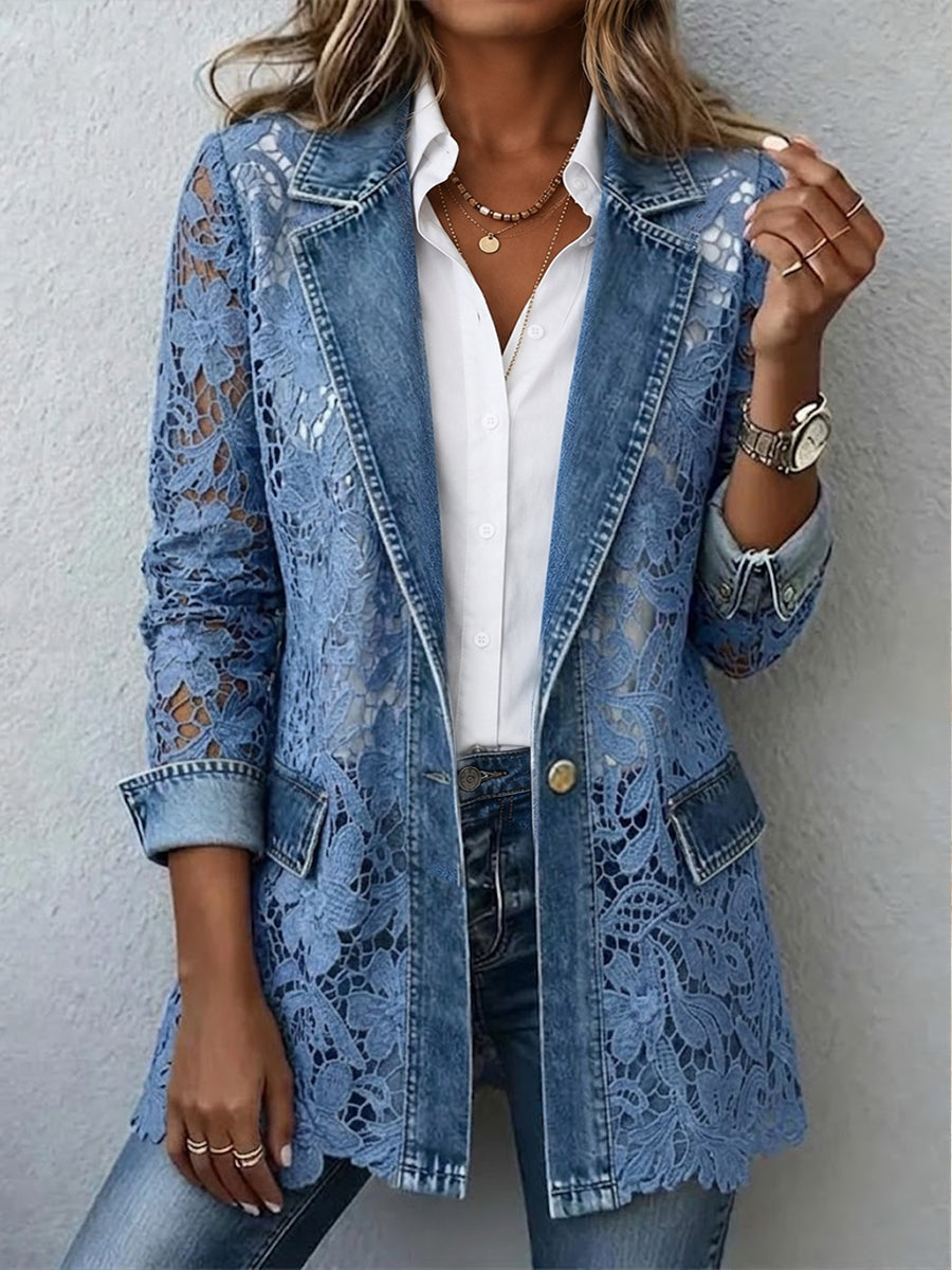 Alicia | Blazer con Encaje Floral