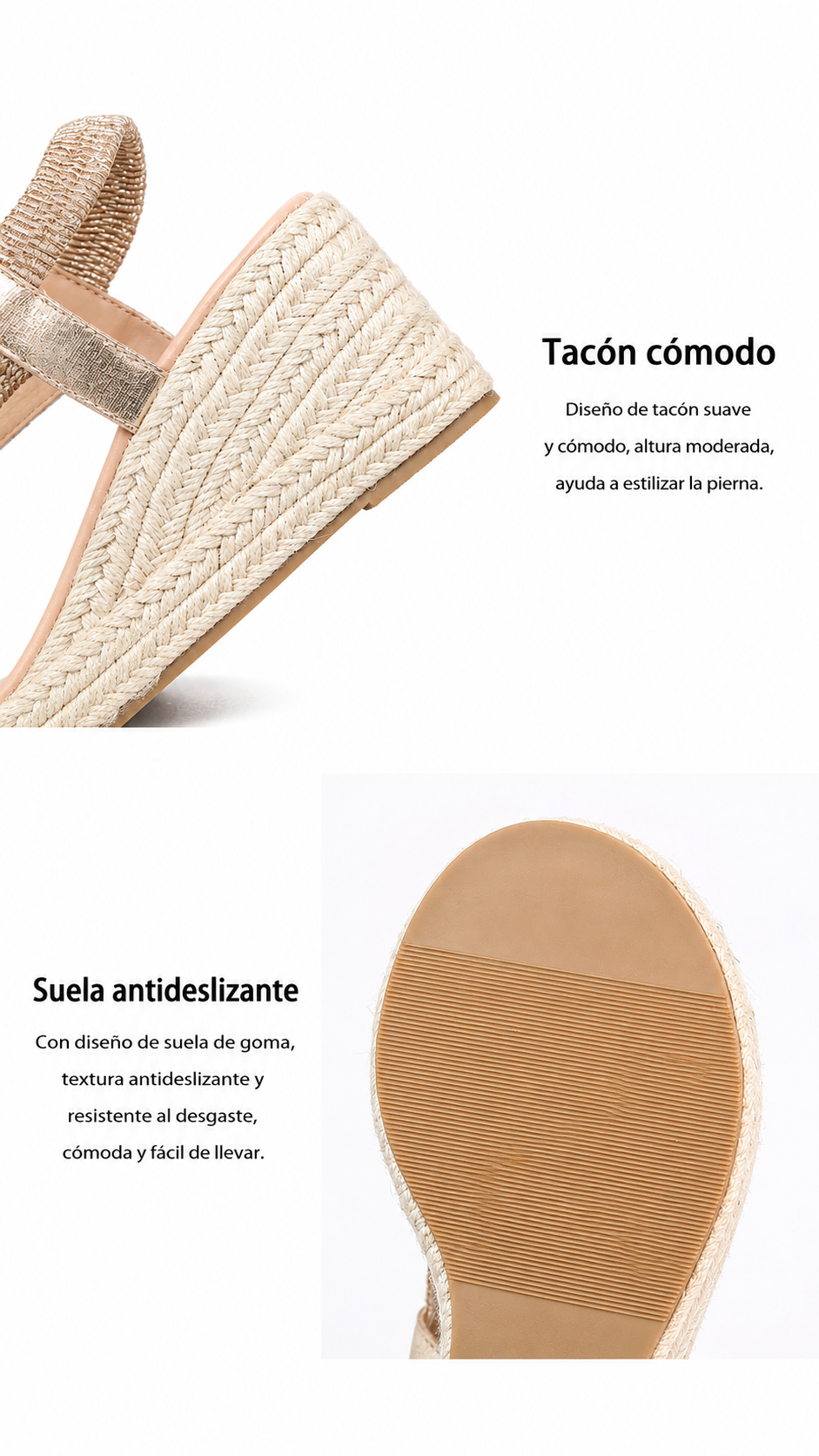 Sandalias de Cuña con Trenzado Artesanal