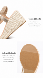 Sandalias de Cuña con Trenzado Artesanal