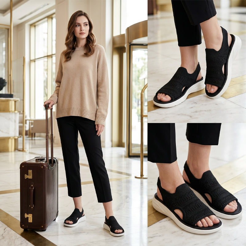 Zina - Sandalias con plataforma de punto transpirable