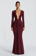 Vestido largo Tara - Lacado cereza
