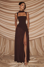 Vestido largo Tullulah - Marrón ciruela