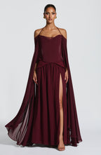 Vestido largo Vietta - Lacado Cereza