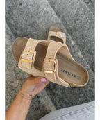 Wygodne miękkie klapki LOSATO FERRATA BEIGE skóra naturalna